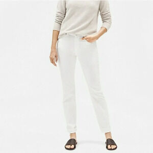 Eileen Fisher Women's Organic Cotton Stretch Denim High Rise Straight Leg Jeans